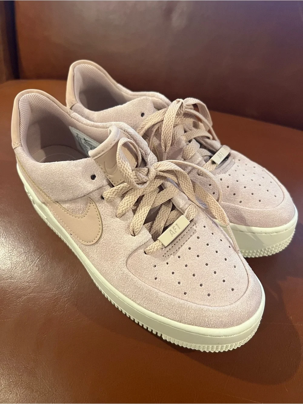Nike Air Force 1 Low Suede Blush Pink Sneakers Size 7
